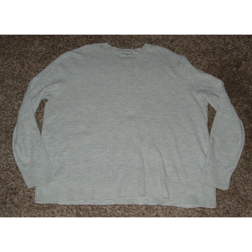 Mens Sz XXL Casual or Dress Light Gray Crew Neck Cotton Sweater GOODFELLOW